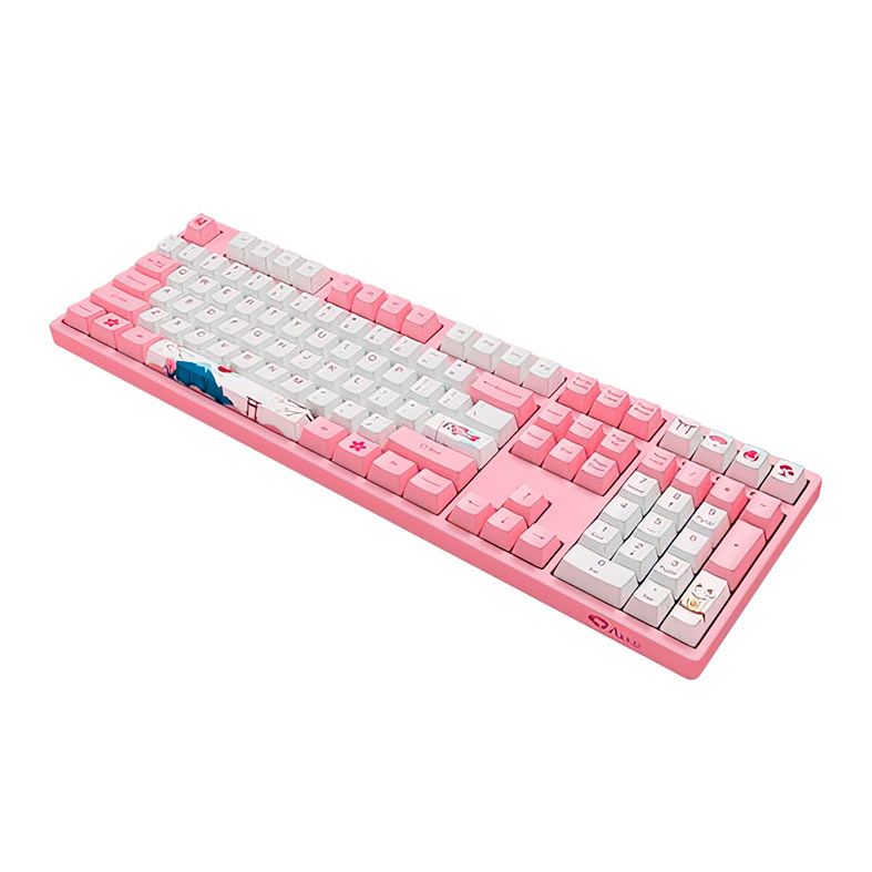Teclado Mecanico Gamer Akko 3108 V2 World Tour Tokio, Switch Akko Blue, Branco e Rosa, AKKO-3108V2-WHPK