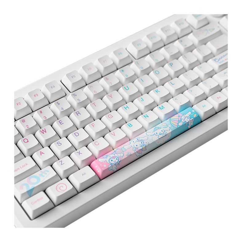 Teclado Mecanico Gamer Akko 5075B Plus-S Cinnamoroll 20 Aniversario, RGB, Wireless, Branco, Switch Content White, AKKO-5075B-CINNAMOROLL