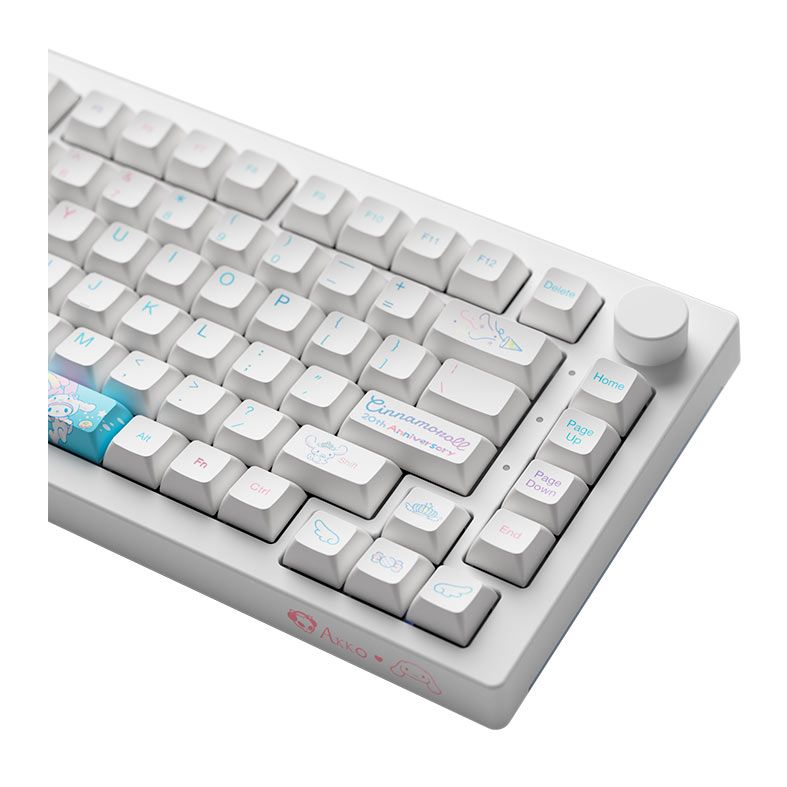 Teclado Mecanico Gamer Akko 5075B Plus-S Cinnamoroll 20 Aniversario, RGB, Wireless, Branco, Switch Content White, AKKO-5075B-CINNAMOROLL