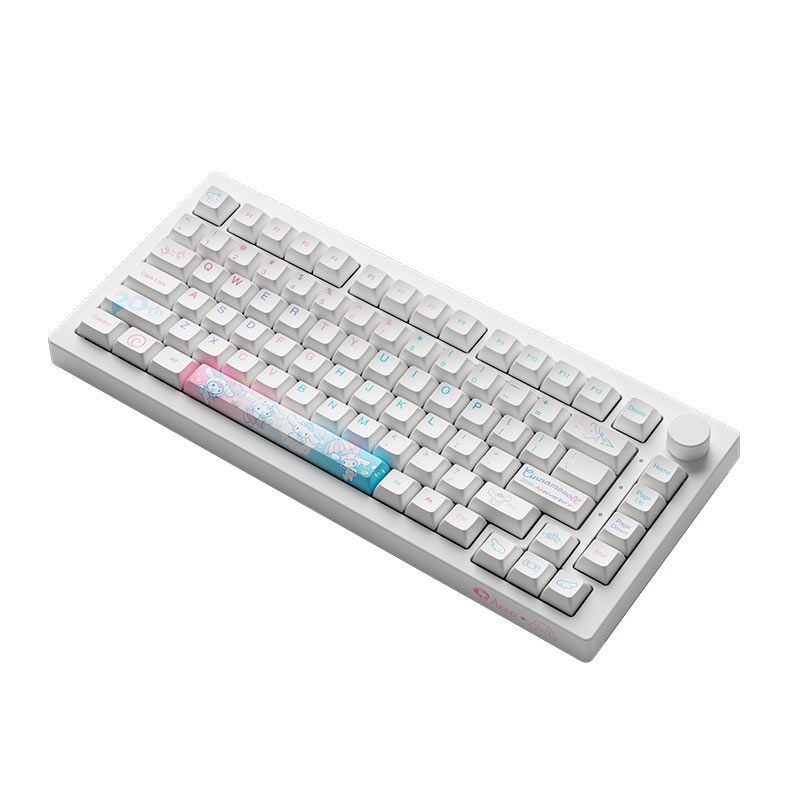 Teclado Mecanico Gamer Akko 5075B Plus-S Cinnamoroll 20 Aniversario, RGB, Wireless, Branco, Switch Content White, AKKO-5075B-CINNAMOROLL