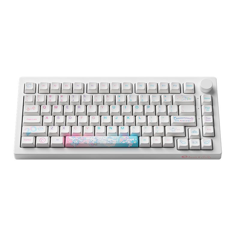 Teclado Mecanico Gamer Akko 5075B Plus-S Cinnamoroll 20 Aniversario, RGB, Wireless, Branco, Switch Content White, AKKO-5075B-CINNAMOROLL
