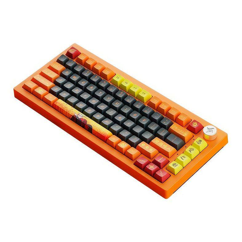 Teclado Mecanico Gamer Akko 5075B Plus Naruto Uzumaki 20th Aniversary, RGB, Bluetooth, Switch Crystal, AKKO-5075B-NARUTO