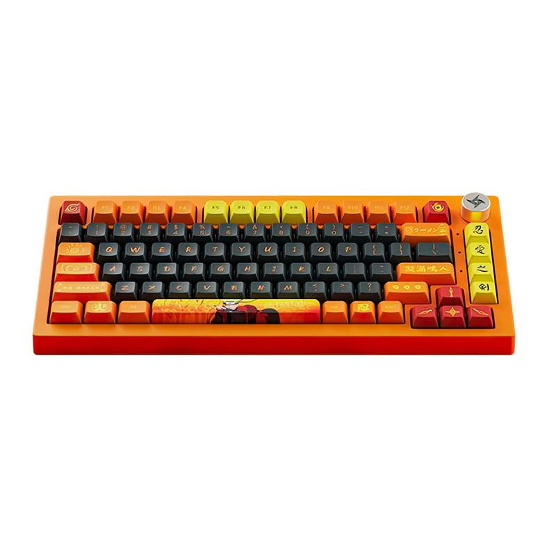 Teclado Mecanico Gamer Akko 5075B Plus Naruto Uzumaki 20th Aniversary, RGB, Bluetooth, Switch Crystal, AKKO-5075B-NARUTO