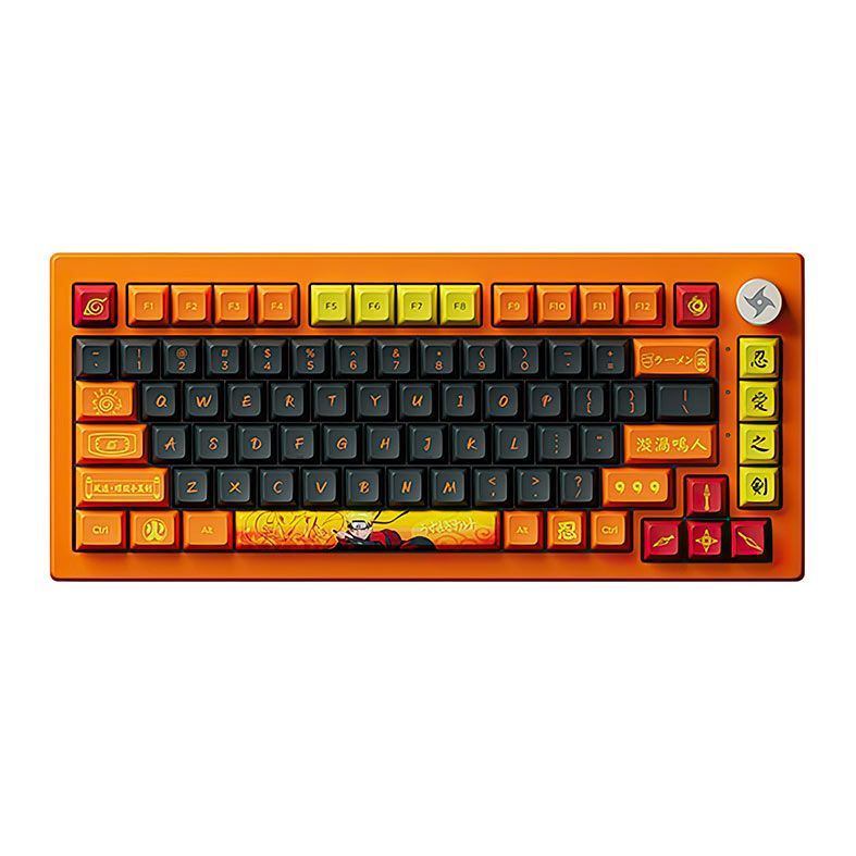 Teclado Mecanico Gamer Akko 5075B Plus Naruto Uzumaki 20th Aniversary, RGB, Bluetooth, Switch Crystal, AKKO-5075B-NARUTO