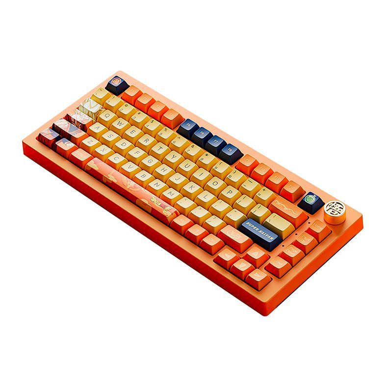 Teclado Mecanico Gamer Akko 5075B Plus Dragon Ball Super Goku, Bluetooth, Switch Crystal, AKKO-5075B-PLUS-GOKU