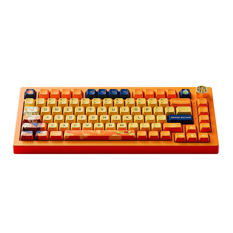 Teclado Mecanico Gamer Akko 5075B Plus Dragon Ball Super Goku, Bluetooth, Switch Crystal, AKKO-5075B-PLUS-GOKU