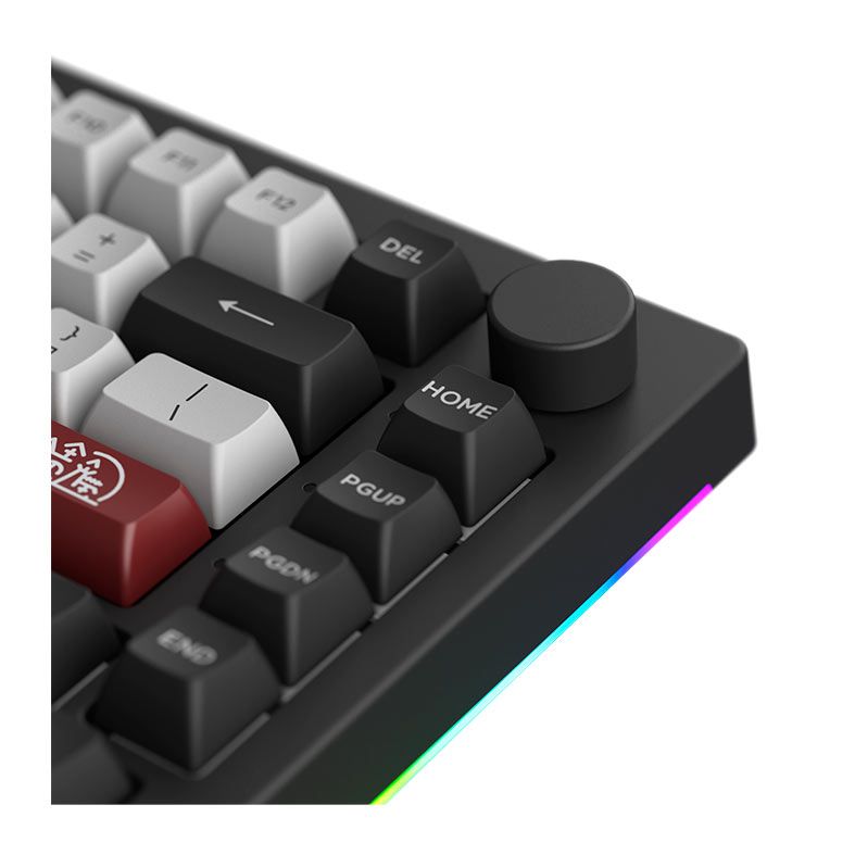 Teclado Mecanico Gamer Akko 5075B PLUS-S Dracula Castle, RGB, Bluetooth, Preto e Cinza, Switch Cream Yellow, AKKO-5075B-PLUS-S