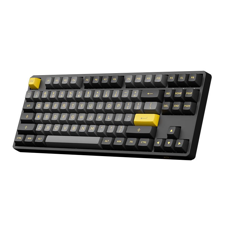 Teclado Mecanico Gamer Akko 5087 Plus, RGB, Wireless, Preto e Dourado, Switch Silver,AKKO-5087PLUS-DOURADO
