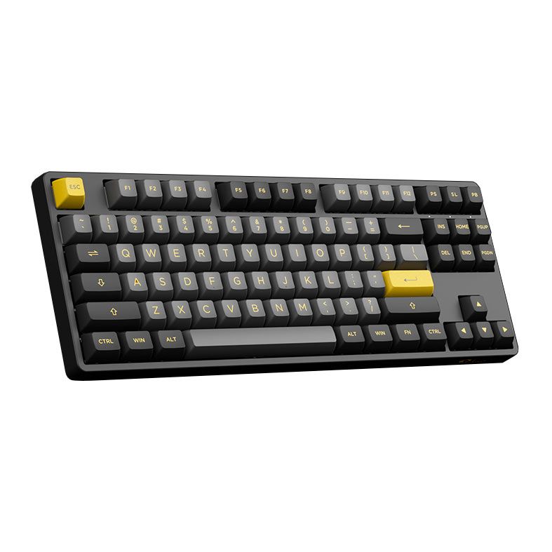 Teclado Mecanico Gamer Akko 5087 Plus, RGB, Wireless, Preto e Dourado, Switch Silver,AKKO-5087PLUS-DOURADO