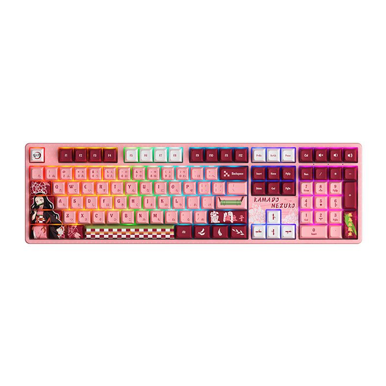 Teclado Mecanico Gamer Akko 5108B Plus Nezuko, RGB, Wireless, Switch Cream Yellow, AKKO-5108B-NEZUKO