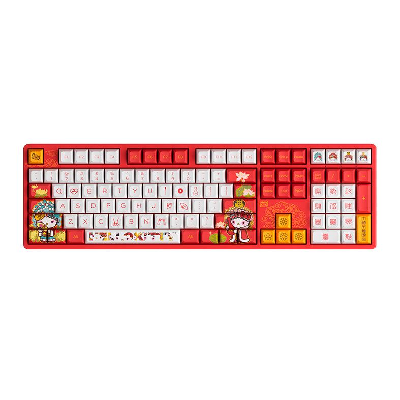 Teclado Mecanico Gamer Akko 5108S Hello Kitty CS, RGB, Switch Akko Sakura, Branco e Vermelho, AKKO-5108S-HELLOK-A