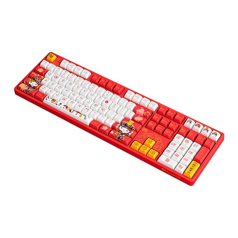 Teclado Mecanico Gamer Akko 5108S Hello Kitty X TTC, RGB, Switch Akko Princess, Branco e Vermelho, AKKO-5108S-HELLOK-TTC