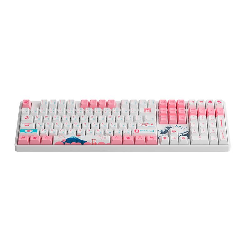 Teclado Mecanico Gamer Akko World Tour Tokyo 5108S, RGB, ABNT, Switch Pink, Branco, AKKO-5108S-RGB