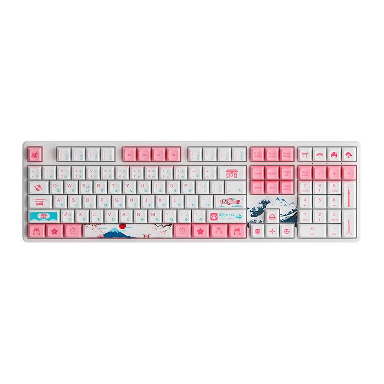 Teclado Mecanico Gamer Akko World Tour Tokyo 5108S, RGB, ABNT, Switch Pink, Branco, AKKO-5108S-RGB