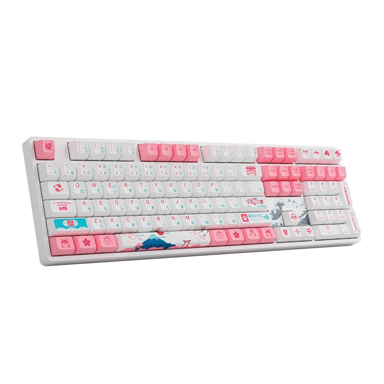 Teclado Mecanico Gamer Akko World Tour Tokyo 5108S, RGB, ABNT, Switch Pink, Branco, AKKO-5108S-RGB