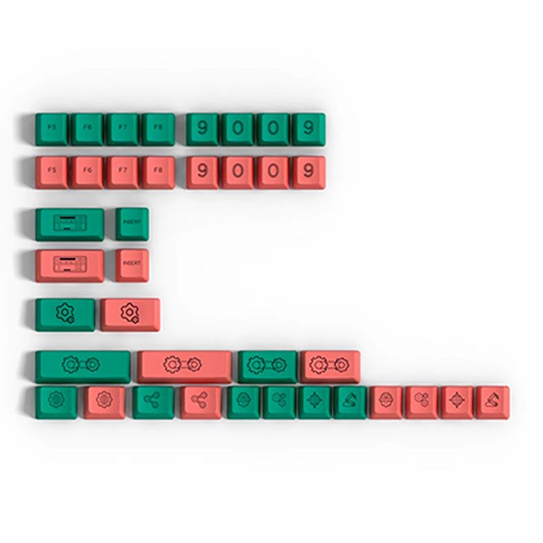 Conjunto de Teclas Akko 9009 R2, Profile OEN, PBT Dye-sub, 38 Peças, Verde e Rosa, AKKO-9009-KEYCAPS-R2