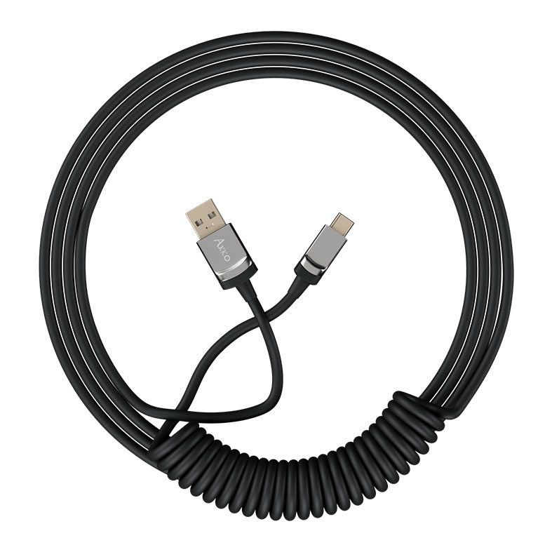 Cabo USB Akko, USB-A/USB-C, 1.5m, Preto, AKKO-BLACK