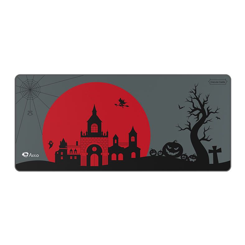 Mousepad Akko Dracula Castle, Extra Grande, 900x400x4mm, Cinza e Vermelho, AKKO-DRACULA-MPDC