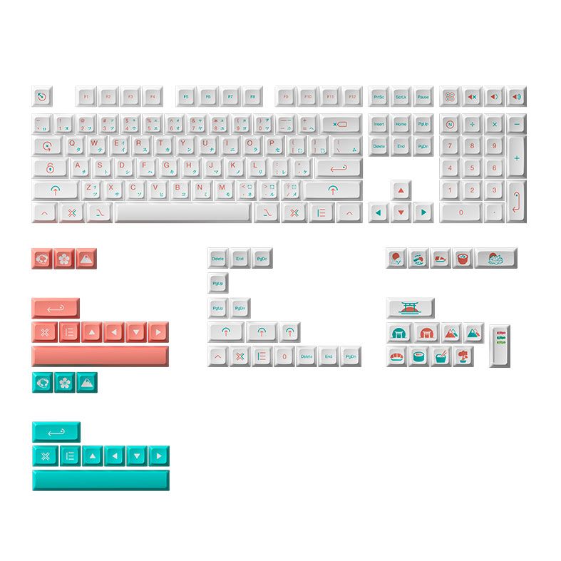 Conjunto de Teclas Akko JDA Profile, PBT Dye Subbed, Akafuji, AKKO-KEYCAP-AKAFUJI
