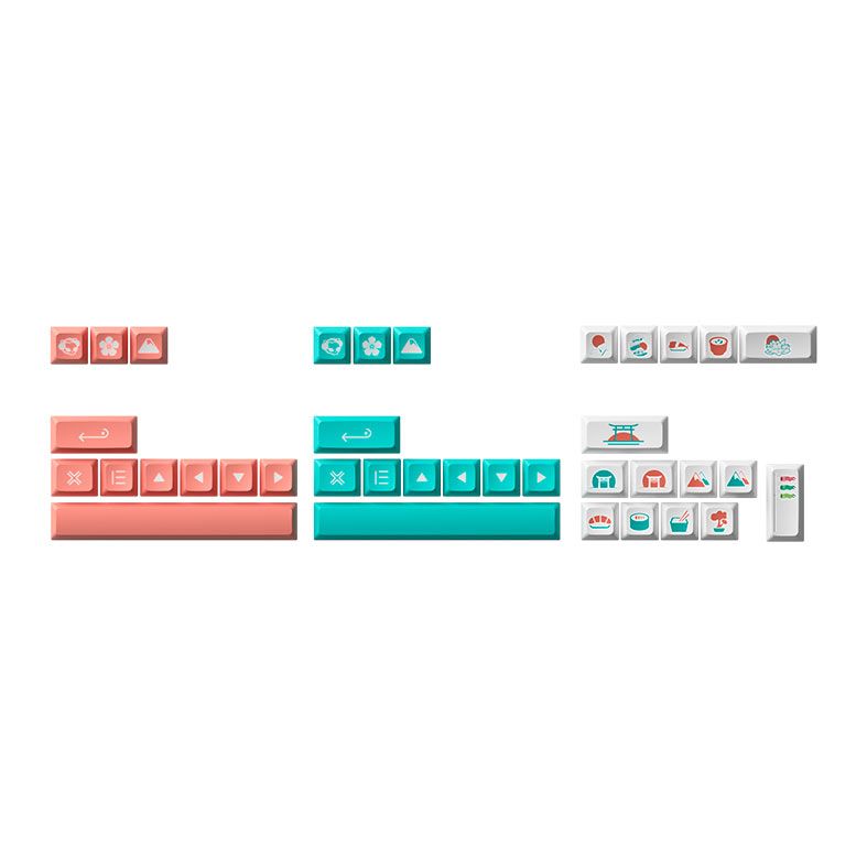 Conjunto de Teclas Akko JDA Profile, PBT Dye Subbed, Akafuji, AKKO-KEYCAP-AKAFUJI