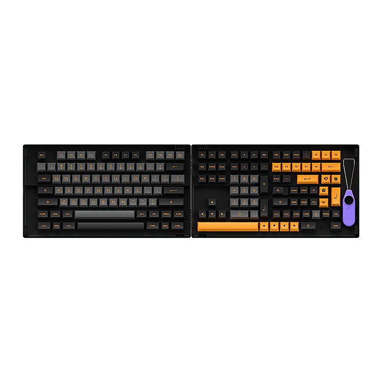 Conjunto de Teclas Akko ASA Profile, PBT Double Shot, Black e Bronze, AKKO-KEYCAP-BK-BZ