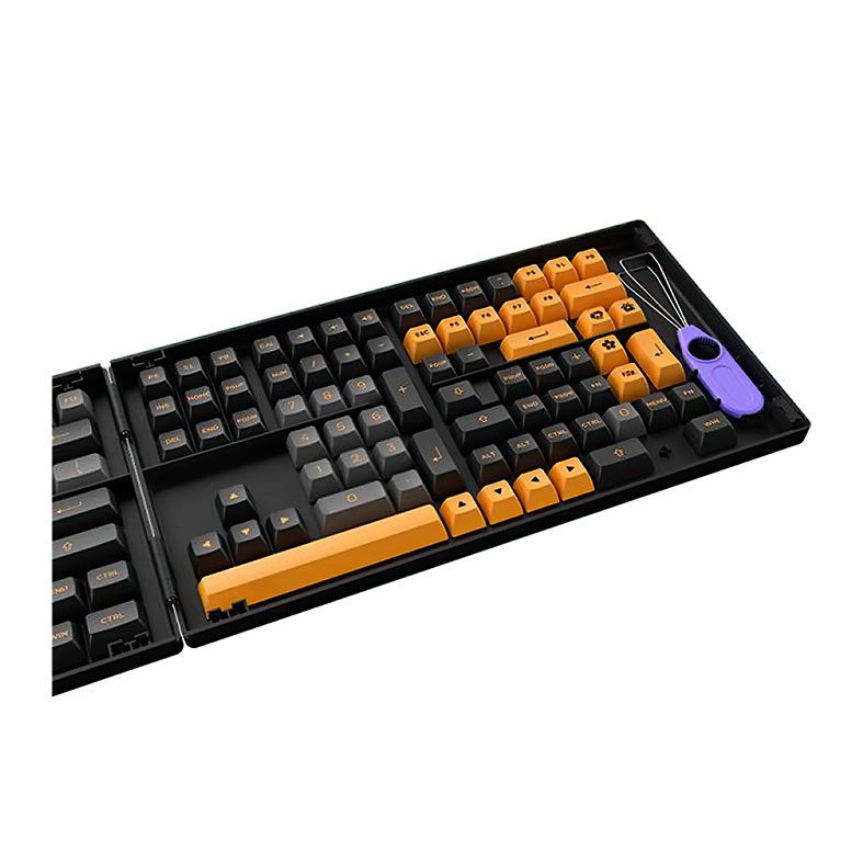 Conjunto de Teclas Akko ASA Profile, PBT Double Shot, Black e Bronze, AKKO-KEYCAP-BK-BZ