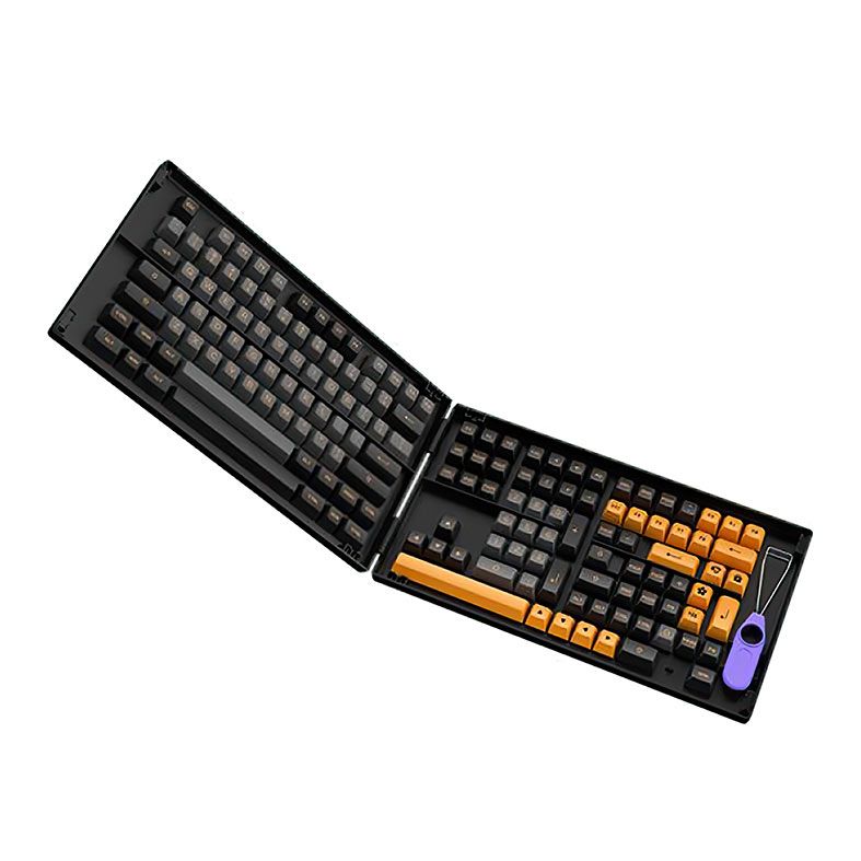 Conjunto de Teclas Akko ASA Profile, PBT Double Shot, Black e Bronze, AKKO-KEYCAP-BK-BZ