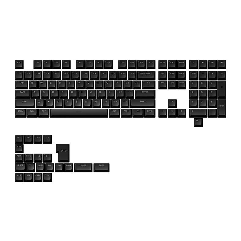 Conjunto de Teclas Akko ASA Profile, PBT Double Shot, Black, AKKO-KEYCAP-BLK