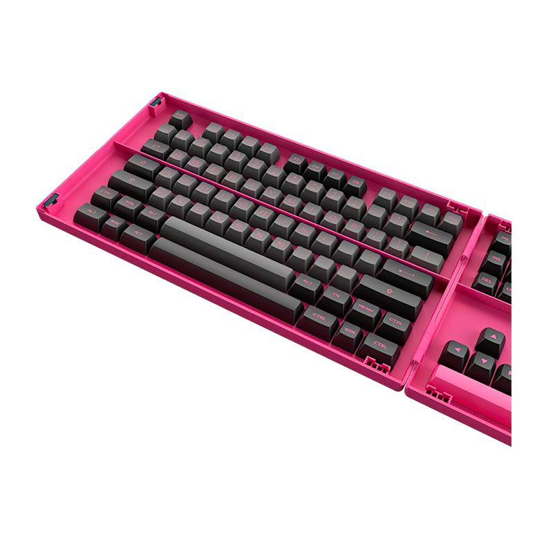 Conjunto de Teclas Akko ASA Profile, PBT Double Shot, Black e Rose, AKKO-KEYCAP-BR