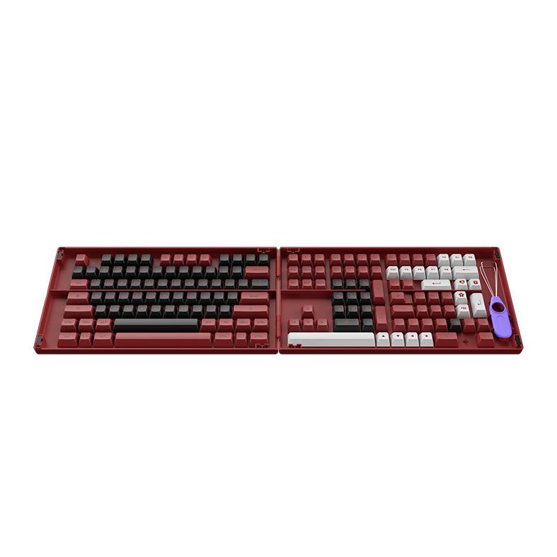 Conjunto de Teclas Akko ASA Profile, PBT Double Shot, Bred, AKKO-KEYCAP-BRED