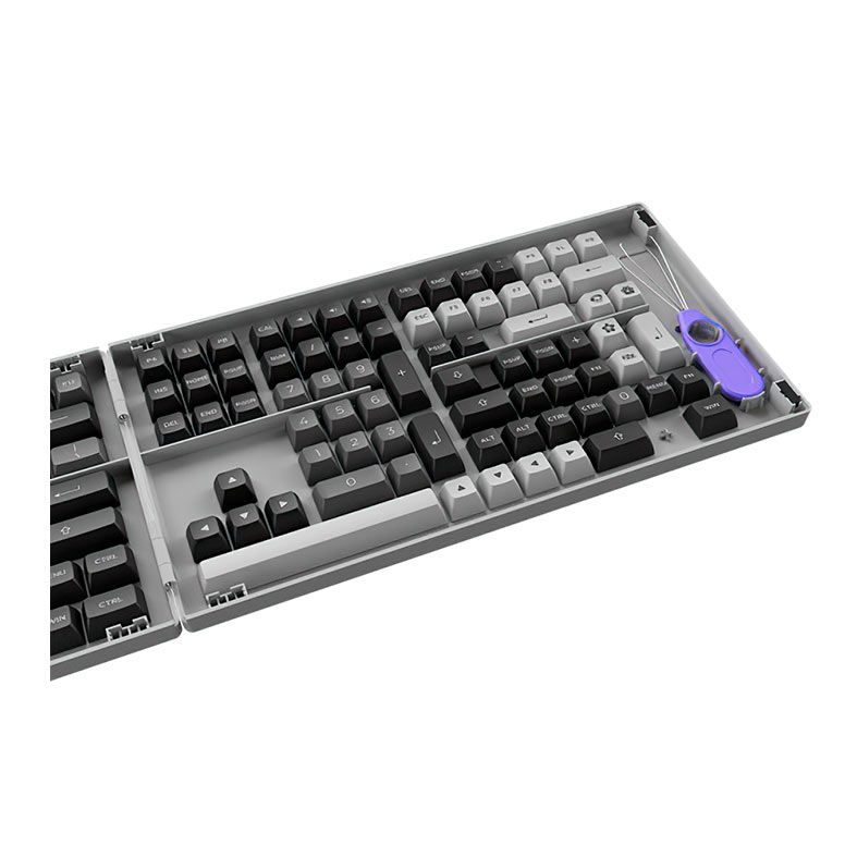 Conjunto de Teclas Akko ASA Profile, PBT Double Shot, Black e Silver, AKKO-KEYCAP-BS