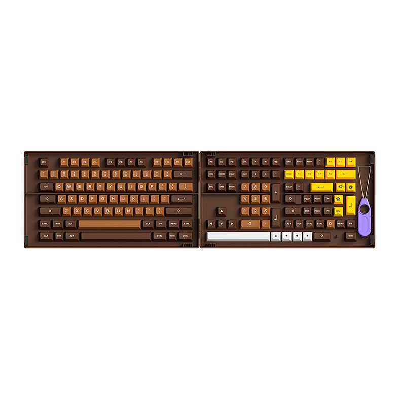 Conjunto de Teclas Akko ASA Profile, PBT Double Shot, Chocolate, AKKO-KEYCAP-CHO
