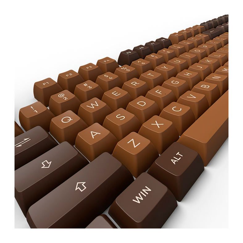 Conjunto de Teclas Akko ASA Profile, PBT Double Shot, Chocolate, AKKO-KEYCAP-CHO