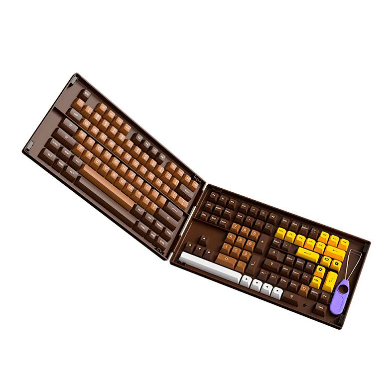 Conjunto de Teclas Akko ASA Profile, PBT Double Shot, Chocolate, AKKO-KEYCAP-CHO