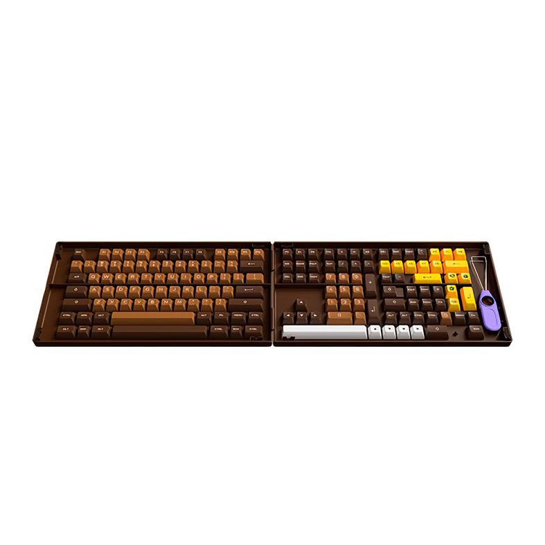 Conjunto de Teclas Akko ASA Profile, PBT Double Shot, Chocolate, AKKO-KEYCAP-CHO