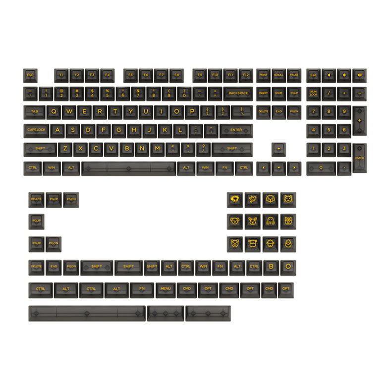 Conjunto de Teclas Akko ASA Profile, Clear Keycaps, Black, AKKO-KEYCAP-CLEAR-BLK
