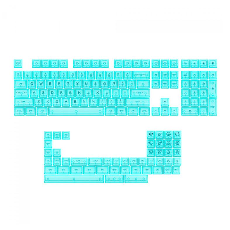 Conjunto de Teclas Akko ASA Profile, Clear Keycaps, Tiffany Blue, AKKO-KEYCAP-CLEAR-TFN