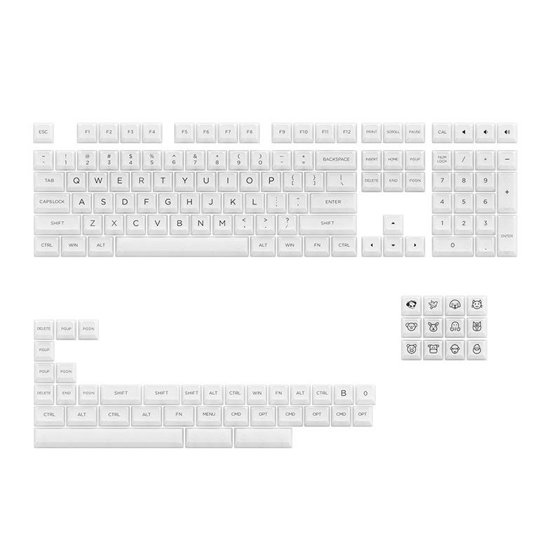 Conjunto de Teclas Akko ASA Profile, Clear Keycaps, White, AKKO-KEYCAP-CLEAR-WHTB