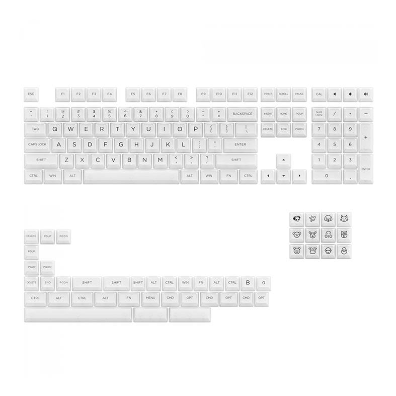 Conjunto de Teclas Akko ASA Profile, Clear Keycaps V2, White, AKKO-KEYCAP-CLEAR-WHTV2