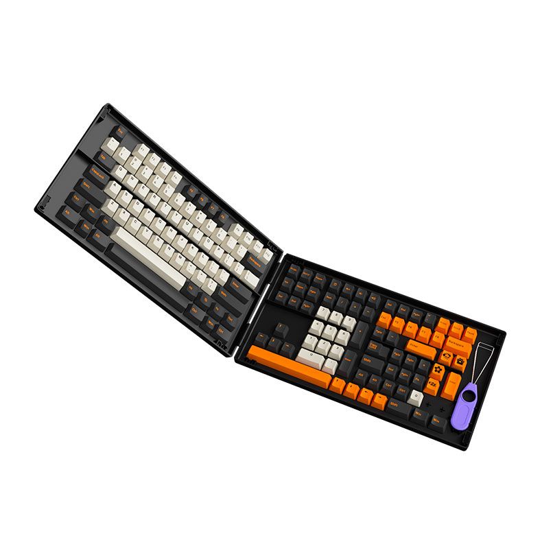 Conjunto de Teclas Akko Cherry Profile, PBT Double Shot, Carbon Retro, AKKO-KEYCAP-CR