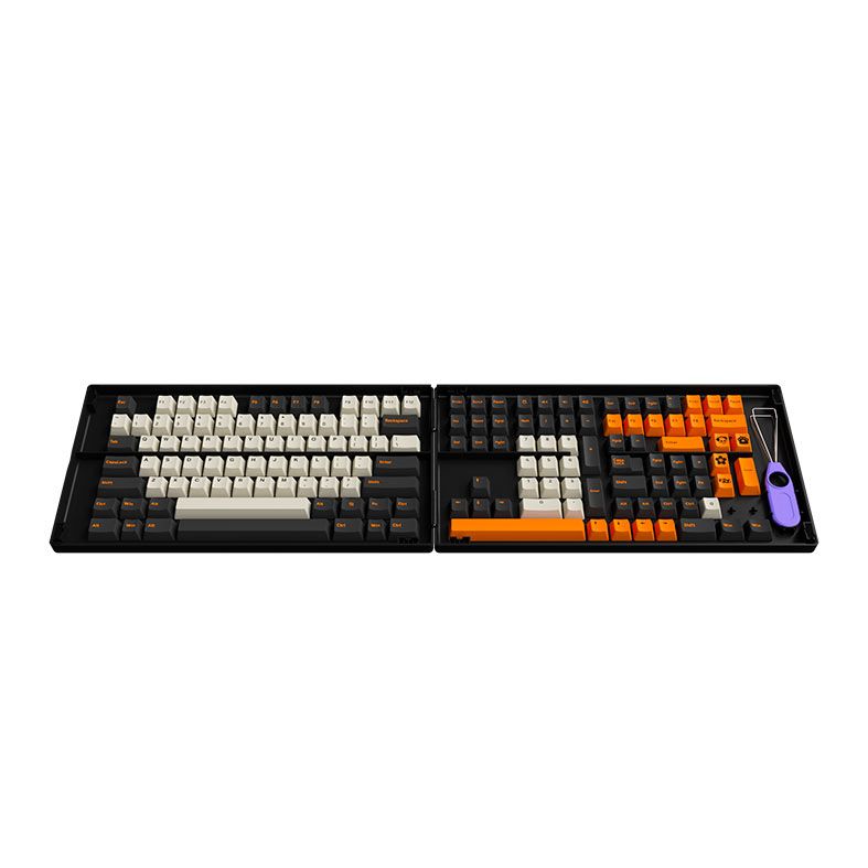 Conjunto de Teclas Akko Cherry Profile, PBT Double Shot, Carbon Retro, AKKO-KEYCAP-CR
