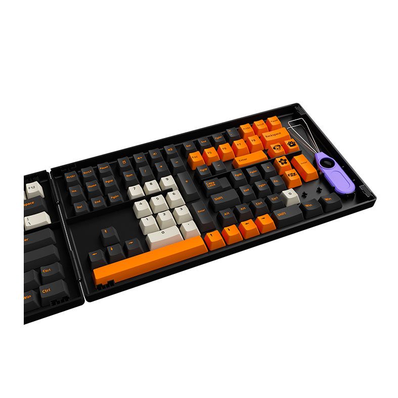 Conjunto de Teclas Akko Cherry Profile, PBT Double Shot, Carbon Retro, AKKO-KEYCAP-CR