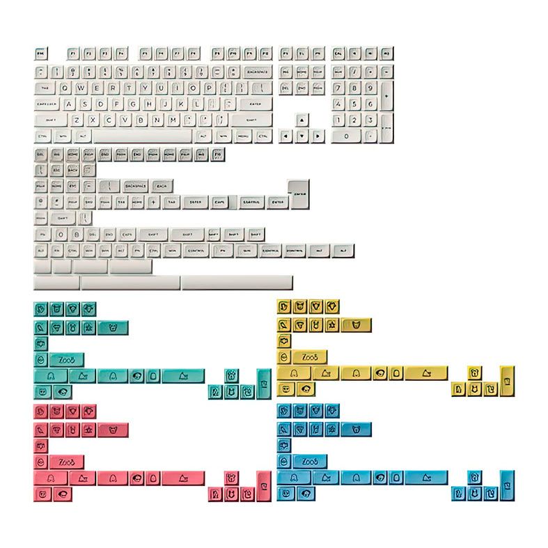 Conjunto de Teclas Akko MDA Profile, PBT Double Shot, Cream, AKKO-KEYCAP-CREAM