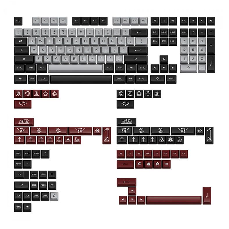 Conjunto de Teclas Akko ASA Profile, PBT Double Shot, Dracula Castle, AKKO-KEYCAP-DRACULA