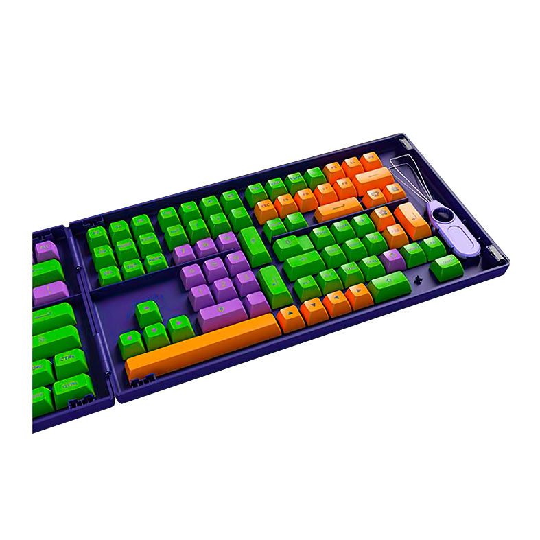 Conjunto de Teclas Akko ASA Profile, PBT Double Shot, Eva 01 Theme, AKKO-KEYCAP-EVA