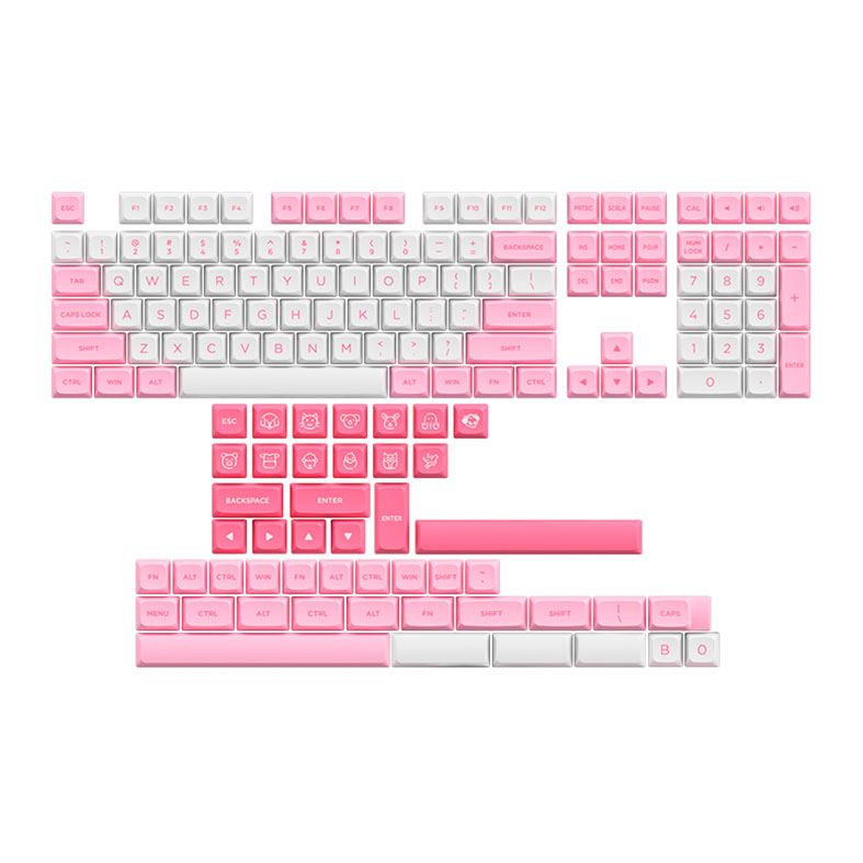 Conjunto de Teclas Akko ASA Profile, PBT Double Shot, Prunus Lannesiana, AKKO-KEYCAP-LANNE