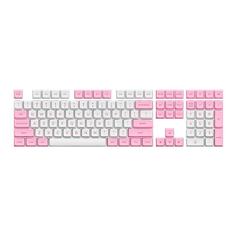 Conjunto de Teclas Akko ASA Profile, PBT Double Shot, Prunus Lannesiana, AKKO-KEYCAP-LANNE