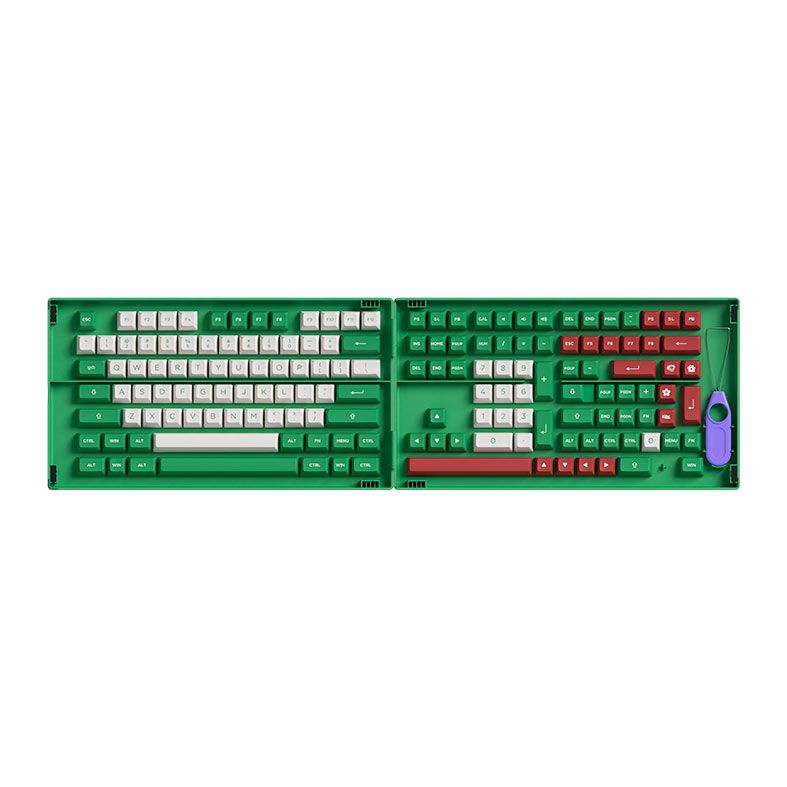 Conjunto de Teclas Akko ASA Profile, PBT Double Shot, Matcha Red Bean, AKKO-KEYCAP-MRB