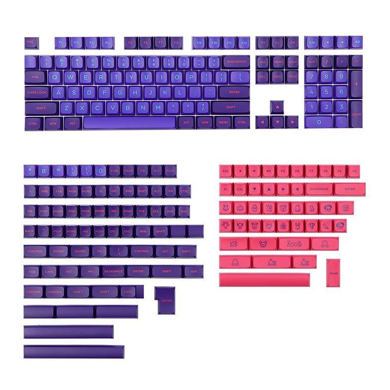 Conjunto de Teclas Akko MDA Profile, PBT Double Shot, Neon, AKKO-KEYCAP-NEON