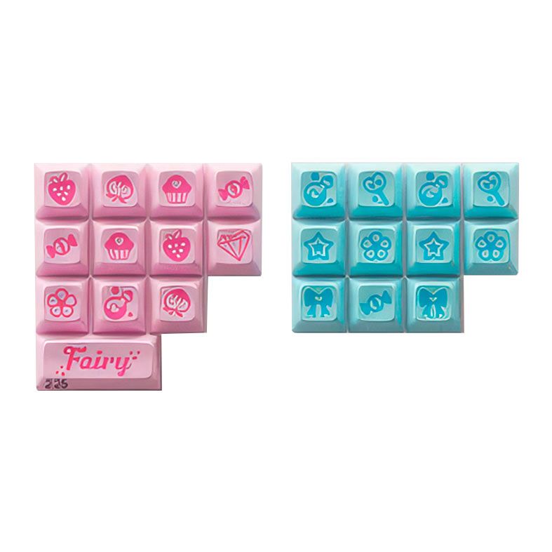 Conjunto de Teclas Akko DSA Sylph Potion Novelties, 23 Pecas, Azul e Rosa, AKKO-KEYCAP-NOVELTIES